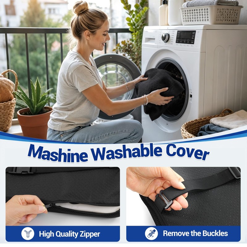 Adjustable Height Wheelchair Wedge Pommel Cushion, Prevents Forward Sliding