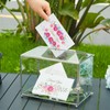 WHSLILR 12.6" Glass Card Box Wedding Card Box with Lock