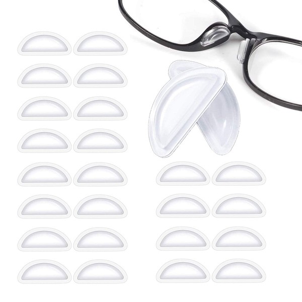 Eyeglass Nose Pads, 12 Pairs Adhesive Soft Silicone Anti-Slip Eyewear Nose Pads, Air Chamber, Air Cushions for Eyeglasses Eyeglass Sunglasses 3.5mm White