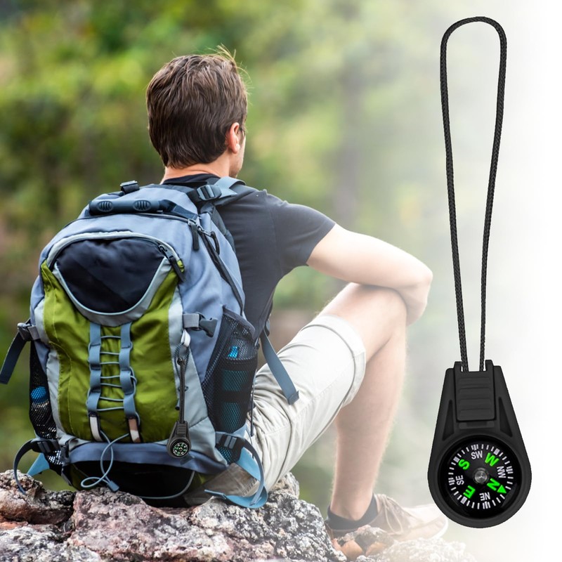 SWYSGS Pack of 18 Multicolour Mini Survival Compass Outdoor Camping