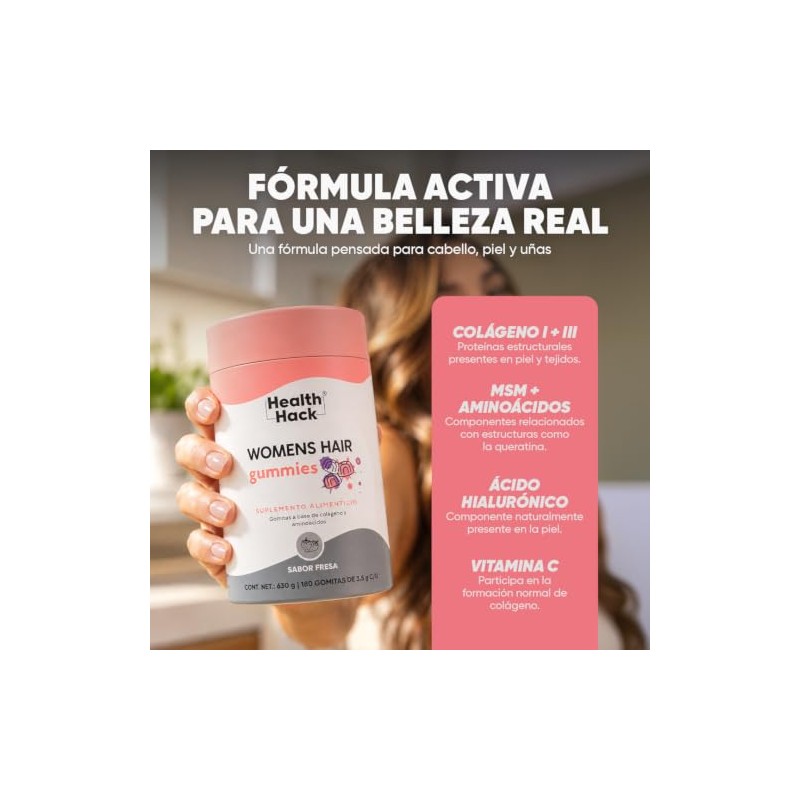 Vitaminas para el Cabello y Piel de Mujer 180 Gomitas