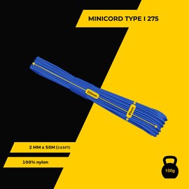 EdcX 2 mm Nylon Paracord 275 (15, 30, 50 and 100 m)– 100% Nylon rope, 3-Strand cord, Nylon cord 2 mm in Many Colours (Blue, 30 m)