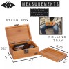 Premium Bamboo Smell Proof Stash Box with Lock - Storage