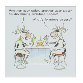 Illustrated Humorous Female Birthday Card from the Funny Farm Range - Furniture Disease - Greeting Card for Her (PL-EFU212)