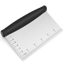 UUBAAR Raspador y picador de banco – Cortador de masa de acero inoxidable de 6 pulgadas con agarre contorneado, herramienta de cocina multiusos para h