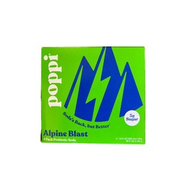 Poppi Alpine Blast Prebiotic Soda, 12 oz, 4 Pack Cans