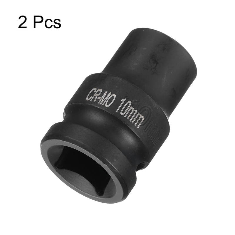 sourcing map 2pcs 4 Point Square Socket 1/2" Drive 10mm