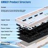 BOYI GMK81-75% Keyboard Kit,Hot-Swap Bluetooth5.0/2.4G/Type-C Tri-Mode Wireless RGB Mechanical Keyboard
