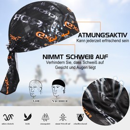 GXCROR Sports Bandana Cap, Bandana, Headscarf, Bicycle Headwear, Breathable Absorbs Sweat, Unisex, Orange, One Size, For Sports Enthusiasts and Outdoor Enthusiasts