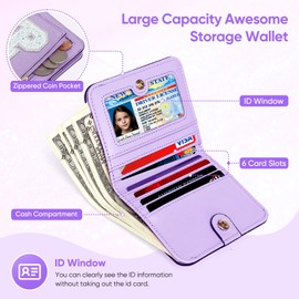 YQE Initial RFID Wallet Small Teen Girl Gifts Trendy Stuff Birthday Christmas Stocking Stuffer Gift Idea for Tween Daughter Granddaughter Niece 6 7 8 9 10 11 12 13 Year Old, Purple, P