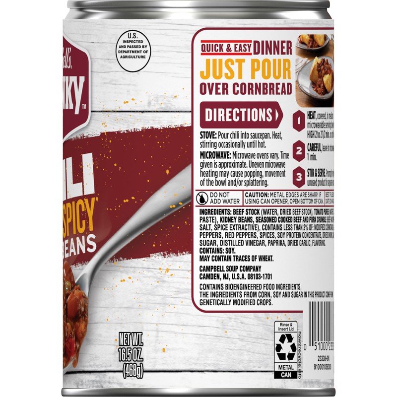 Campbell’s Chunky Hot and Spicy Chili With Beans, 16.5 oz