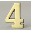 Address Number 4-2 Inch Solid Adhesive Brass Numbers for House, Door, Address Plaque, Mailbox | Satin Metallic Surfaces