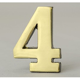 Address Number 4-2 Inch Solid Adhesive Brass Numbers for House, Door, Address Plaque, Mailbox | Satin Metallic Surfaces