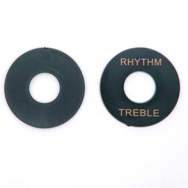 harpfeas 2PCS LP Guitar Toggle Switch Washer Rhythm Treble Ring Plate for Epihone Les Paul Electric Guitar (Black w/Gold)