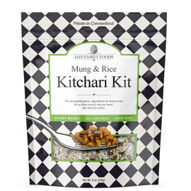 JAIN FAMILY FOODS Khichdi – Ayurvedic Kitchari Kit | Pre-Measured Spices & Ingredients | Vegan Non-GMO All Natural | Made in CT, 7.4oz