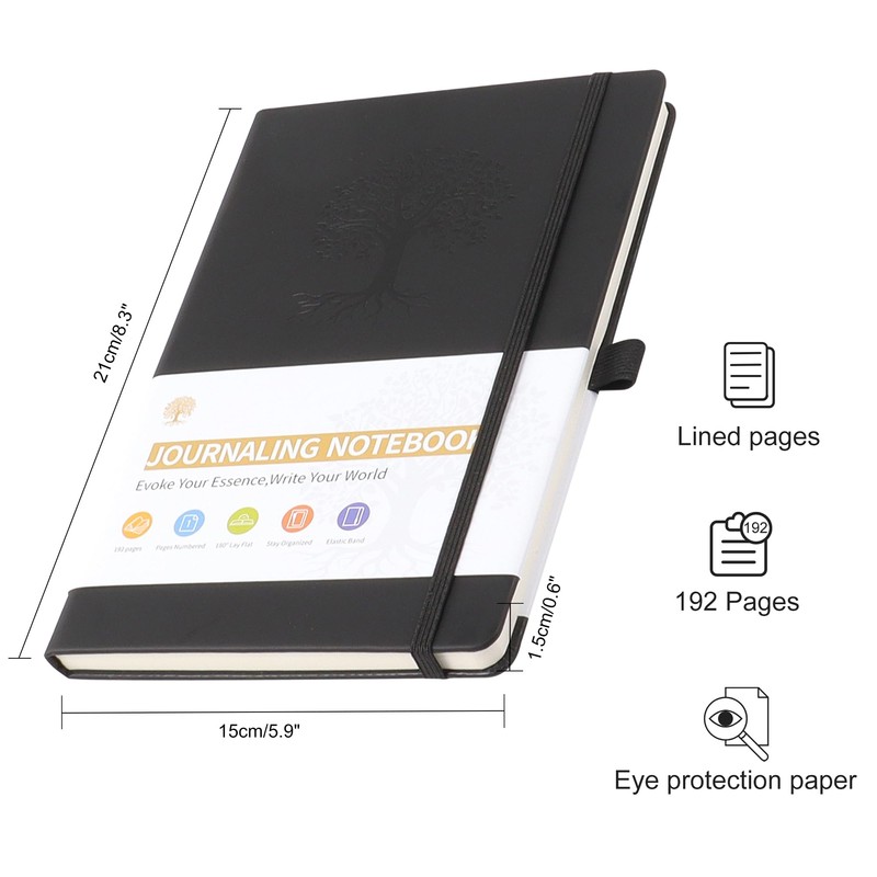 JUNART A5 Lined Journal Notebooks for Women & Men with
