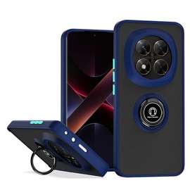 QUIETIP Case Compatible with Poco X7 & Redmi Note 14 Pro 5G,TPU + Hard PC Shockproof Magnetic Ring Car Mount Stand Cover,Blue
