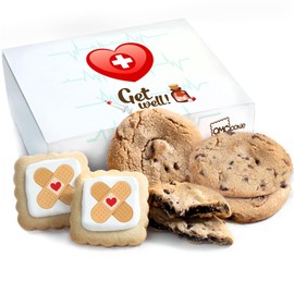 Get Well Soon Cookies Care package Gift Basket Chocolate Chip Fudge Filled Decorated For Men Women Kids | INDIVIDUALLY WRAPPED | Large Cookies | Feel Better After Surgery