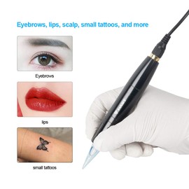 Mast Magi Rotary Tattoo Pen Interchangeable 2.0mm and 3.0mm Stroke Microblading Pen Tattoo for Eyebrow Eyeliner Lip with RCA Cable (pink)