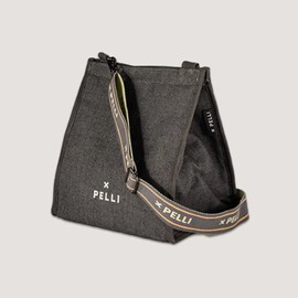 Pelli Crossbody JUTE Insulated Lunch Bag, Charcoal Grey