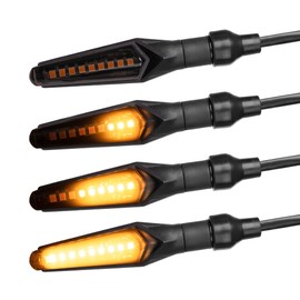 Simda Pro Bright LED Motorcycle Indicator with E Mark Universal Mini Indicator Sequential Running Effect Quad ATV Scooter Running Light Indicator Super Look and Extra Bright Water Test IP67