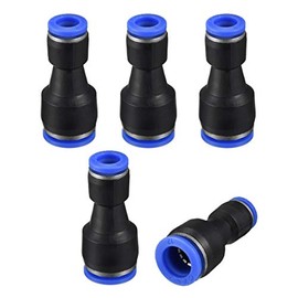 sourcing map 5pcs Push to Connect Fittings Tube Connect 15/32" to 5/16" OD Reducing Straight Union Push Fit Fittings Tube Fittings Push Lock Blue