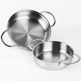 Magefesa® Prisma 5.5 and 6.3 inches mini Deep saute, made in 18/10 stainless steel, for all types of kitchens, INDUCTION, easy cleaning, dishwasher and oven safe up to 392ºF