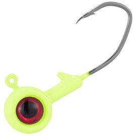 Dr.Fish 30 Pack Crappie Jig 3D Eyes Fishing Jig Head Bass Fishing Crappie Trout Panfish Bluegill Hook Lure Live Bait Plastic Freshwater 1/32oz Chartreuse