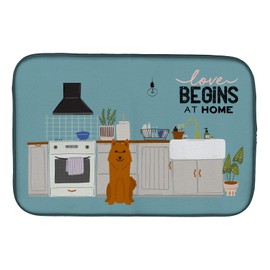 Caroline's Treasures CK7726DDM Karelian Bear Dog Kitchen Scene Dish Drying Mat Absorbent Dish Drying Mat Pad for Kitchen Counter Dish Drainer Mat for Countertop, 14 x 21", Multicolor