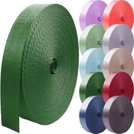 Grosun Nylon Webbing 1 inch 1.5 inch 2 inch Nylon Strap Backpack Straps Belt, 10 25 50 3.3 Yards Webbing (Deep Green, 1.5 Inches x 3.3 Yards)