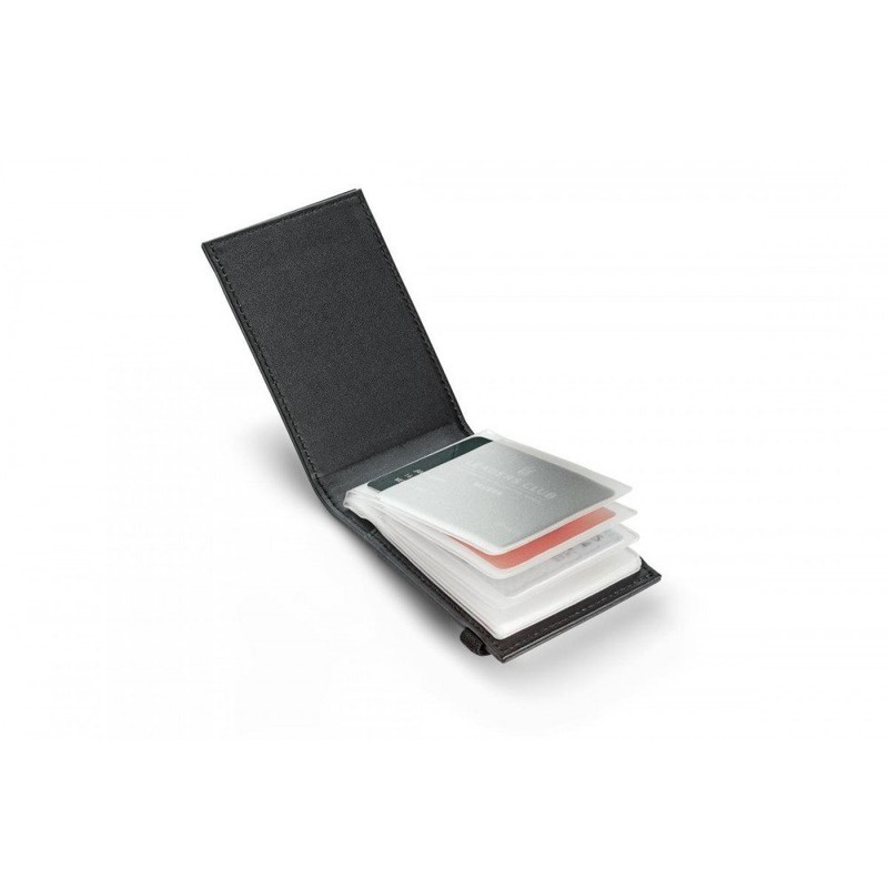 Philippi Giorgio Credit Card Holder Leather Stainless Steel Polished [P]