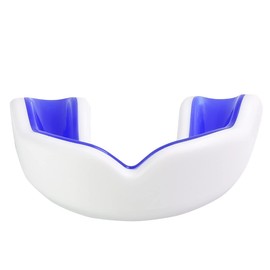 Oral Mart White/Blue Kids Mouthguard for Sports – Youth Mouthguard for Karate, Flag Football, Martial Arts, Taekwondo, Boxing, Football, Rugby, BJJ, Hockey (with Case)
