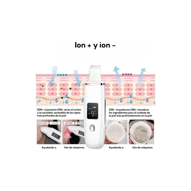 Ultrasónico Exfoliación Limpiador Cuidar Piel,skin Scrubber