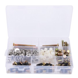 125Pcs Furniture Hardware Screw PreInserted Nut Eccentric Wheel 3in1 Connecting Kit Tools