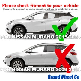 Window Deflectors Smoke Tinted in-Channel Side Window Vent Visor Deflectors Rain Guards Compatible with Nissan Murano 2015-2024 - 4pcs. GW0792
