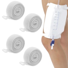Pack of 4 Leg Bag Straps, Urine Bag Holder Catheter, Catheter Leg Bag Straps Catheter Holder Stabilisation Device, Catheter Bag, Leg Bag for Catheter, Adjustable Velcro Strap for Catheters