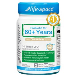 Life-Space Probiótico para personas mayores, apoya la inmunidad y la salud intestinal, vitalidad gastrointestinal, alivia el estreñimiento, lactis... 