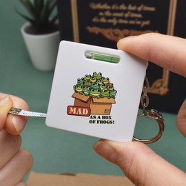 Azeeda 'Mad As A Box Of Frogs' Keyring Tape Measure/Spirit Level Tool (KM00045511)