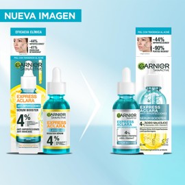 Garnier Express Aclara Sérum Anti Imperfecciones, con Concentrado de Vitamina C, Ácido Salicílico y Niacinamida para Piel Grasa y/o con Tendencia al Acné, 30 ml