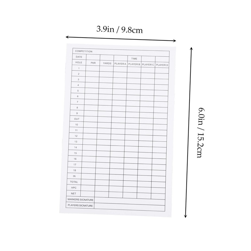 Totority 12pcs Golf Scorecard Training Aid for Golfing Gifts Record