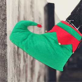 Holibanna Costume Deluxe Elf Shoe Adults Adult Elf Shoe Costume Footwear Holiday Elf Feet Slipper with Jingle Bells for Christmas Party (1PCS)