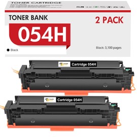 Toner Bank Compatible Toner Cartridge Replacement for Canon 054H 054 Black CRG054H Color ImageCLASS MF644Cdw MF642Cdw LBP622Cdw MF641Cw MF644 MF642 Printer Ink 2-Pack