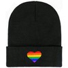 FUNCOOLCY Rainbow Heart Soft Slouchy Beanie Hat,Winter Warm Knit Cuffed