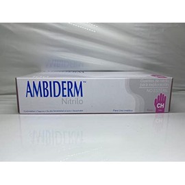 AMBIDERM | Guante de Nitrilo Soft Sin Polvo Caja con 100 Unidades (CH, Rosa)