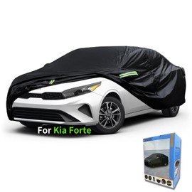 Custom-Fit for Kia Car Cover, Automobiles All Weather Waterproof, Car Cover All Weather Snowproof UV Protection Windproof Outdoor Full car Cover (for Kia Forte)
