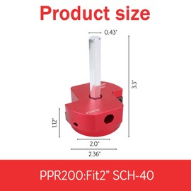 2-Inch Plastic Pipe Reamer, 2 Carbide Square Blades, PVC Pipe Reamer for PVC, CPVC or ABS Pipes, for Drains, Water Pipes, Ventilation Pipes (Red, 2")