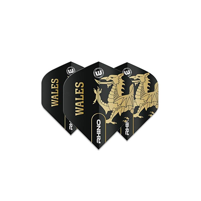 WINMAU Rhino Wales Black and Gold Flights - 1 Set
