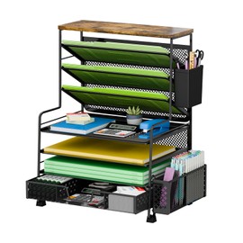 Ekisemio Organizador de archivos de escritorio de 8 niveles con cajón deslizante, organizadores de escritorio y accesorios, organizador de archivos ta