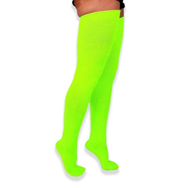 NEON NATION Extra Long Solid Color Thigh High Knit Socks