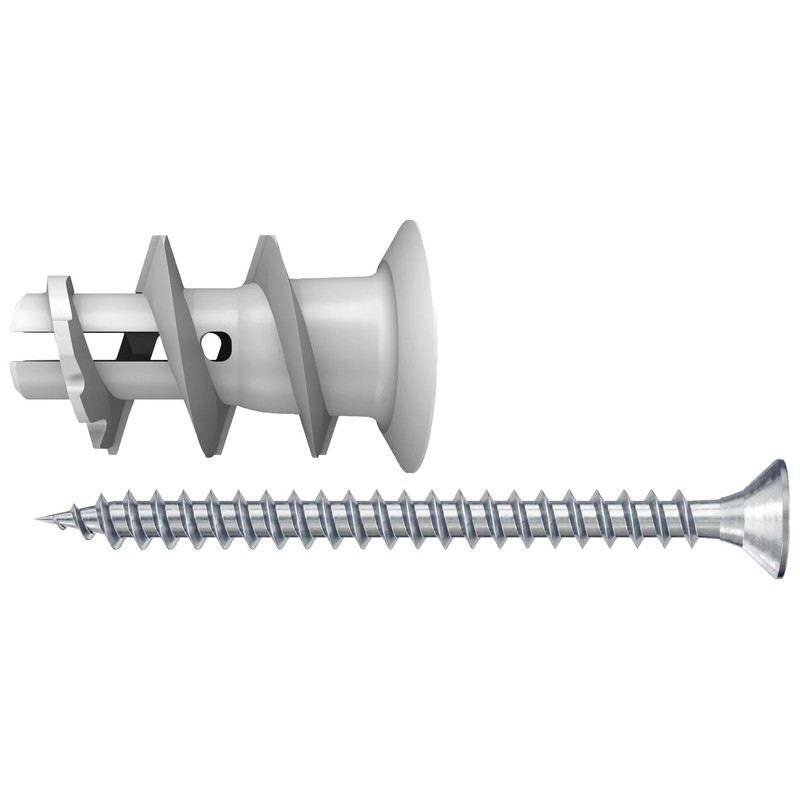 Fischer 542459 Dowel with Screw for Plasterboard GX, Grey, Set